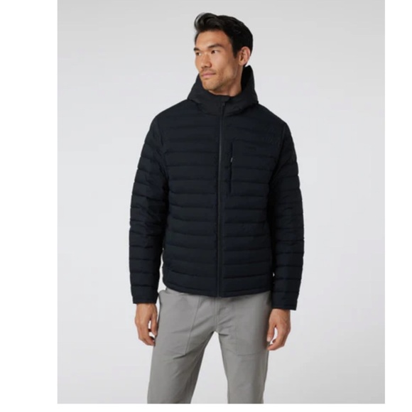 Vuori Men's Large Steadfast Full Zip Hooded Jacket Insulated Black NWT Down - Picture 2 of 8